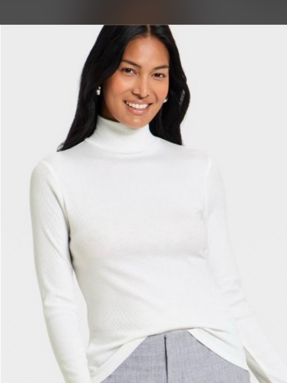 Target White Turtleneck Ribbed Sweater